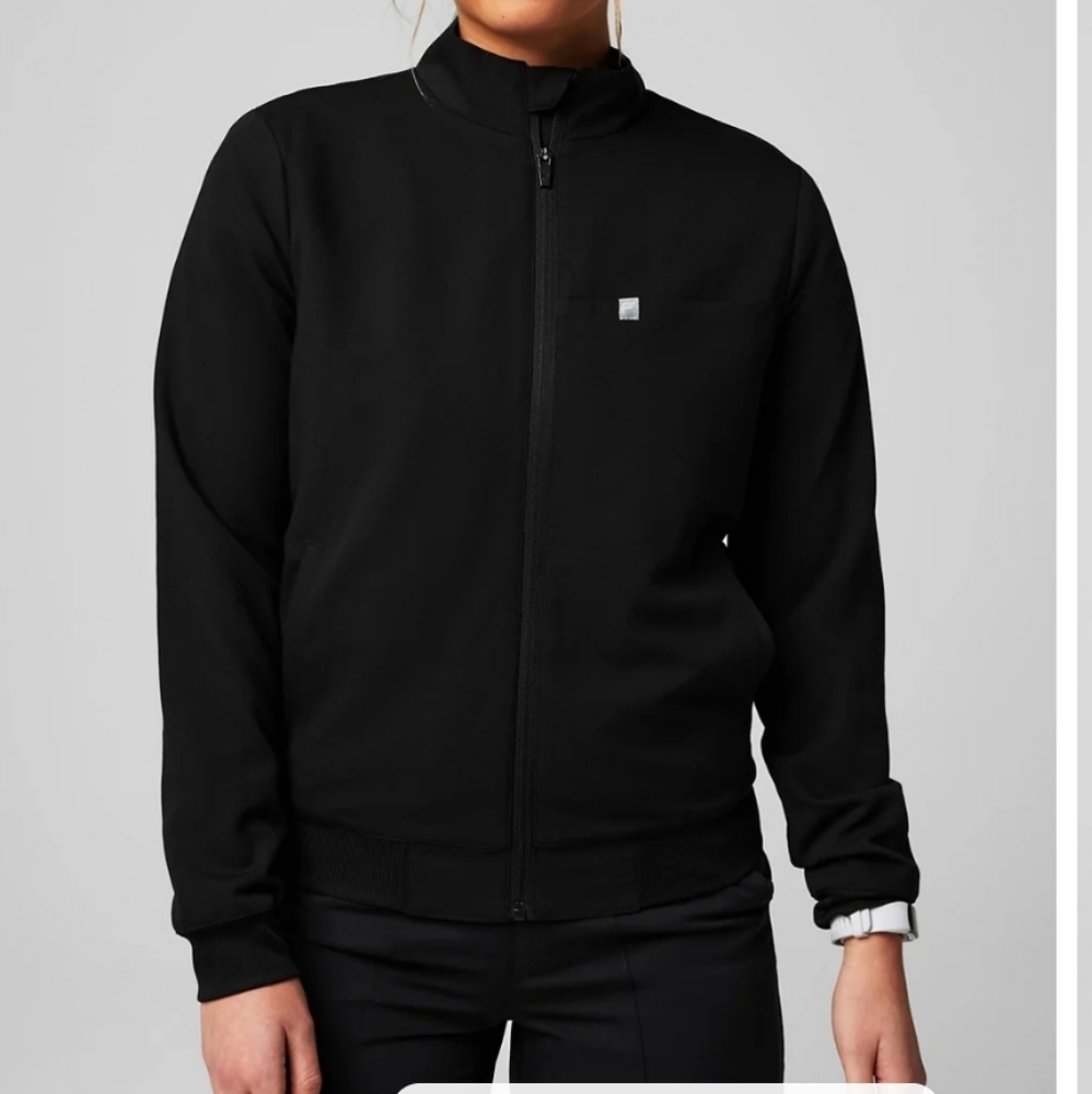 Fabletics Daily Bomber Scrub Jacket Black Medium